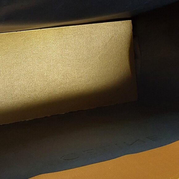 'CELINE' PARIS GOLD-LEAF GIFT BAGS 2- PACK DOUBLE STRAP EMBOSSED SIGNATURE LOGO - Picture 5 of 15